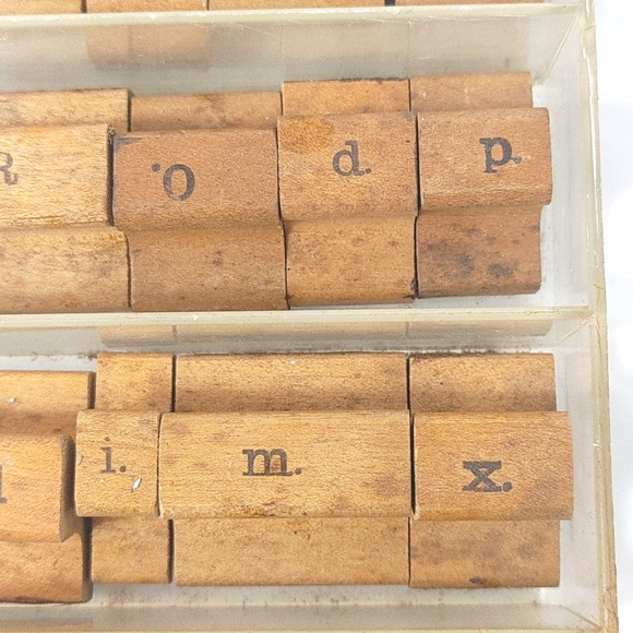 27 Piece Vintage Rubber STAMPS Alphabet Number and others Wooden Tray READ - Picture 5 of 8